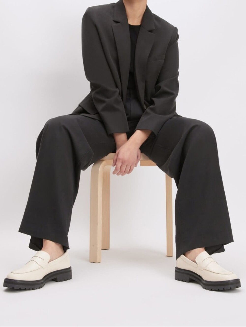 Everlane 'The Lug Loafer' Parchment Cream Leather Loafers NEAR NEW US 10.5 - Picture 15 of 16